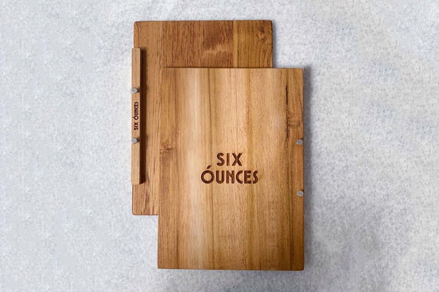 Grid wooden menu board