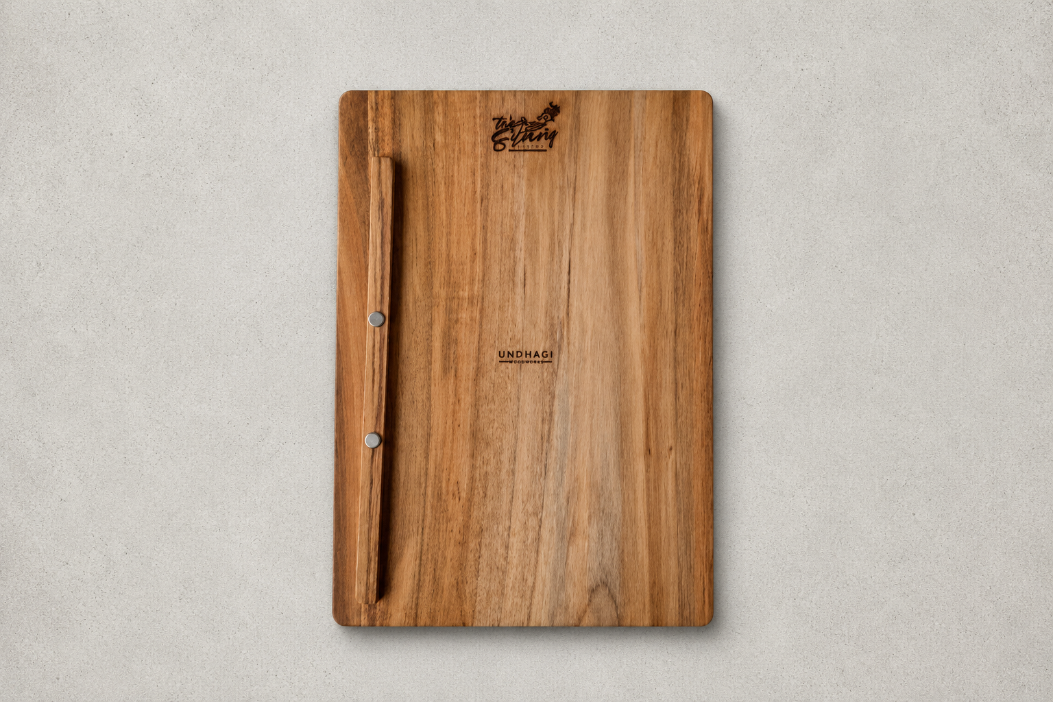 Grid wooden menu board