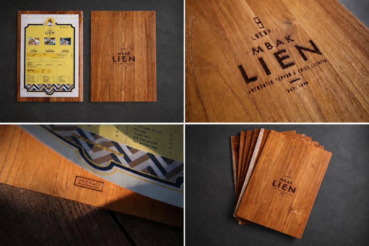 Screw-bound wooden menu board