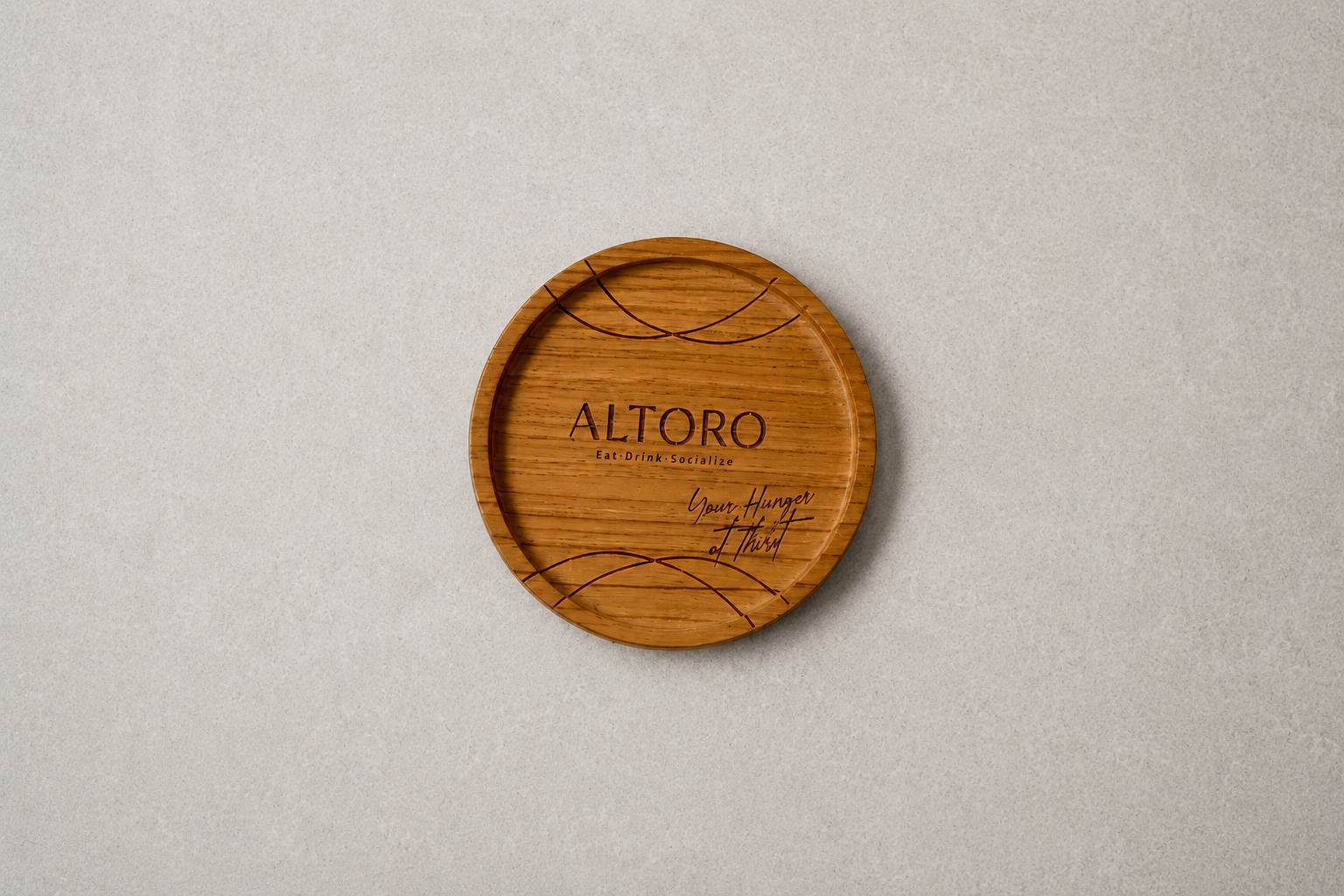 Round wooden coaster