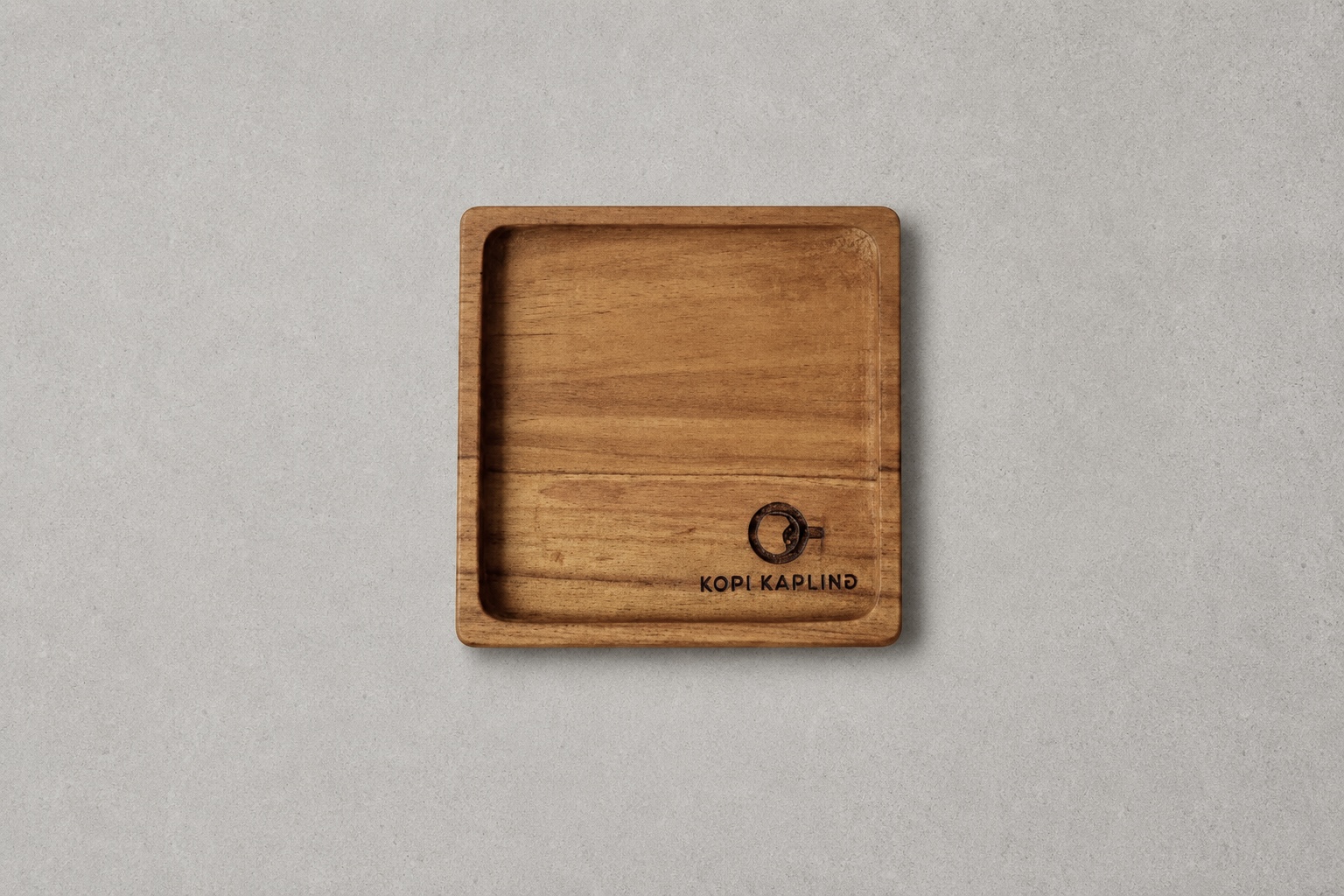 Square wooden coaster