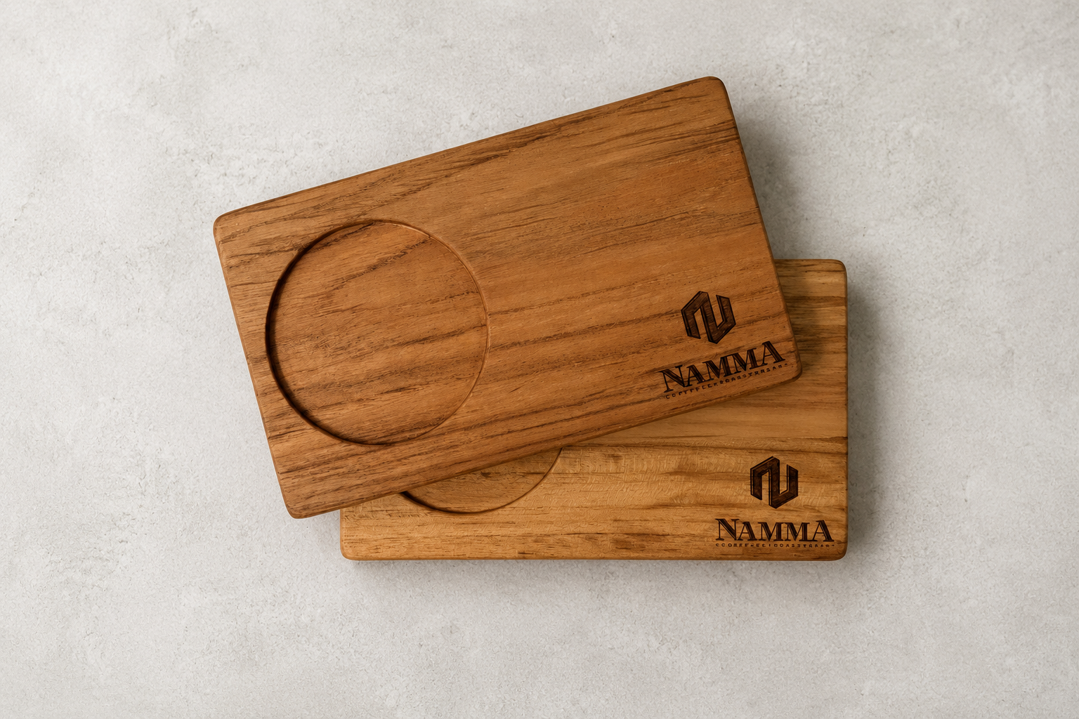 Classic wooden coffee serving board