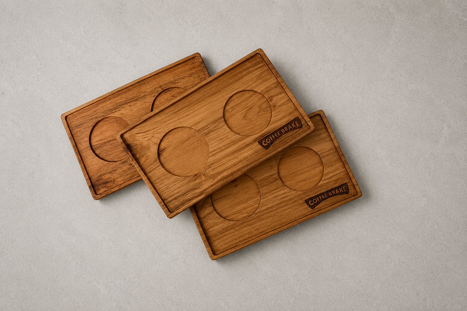 Grooved-edge wooden serving platter
