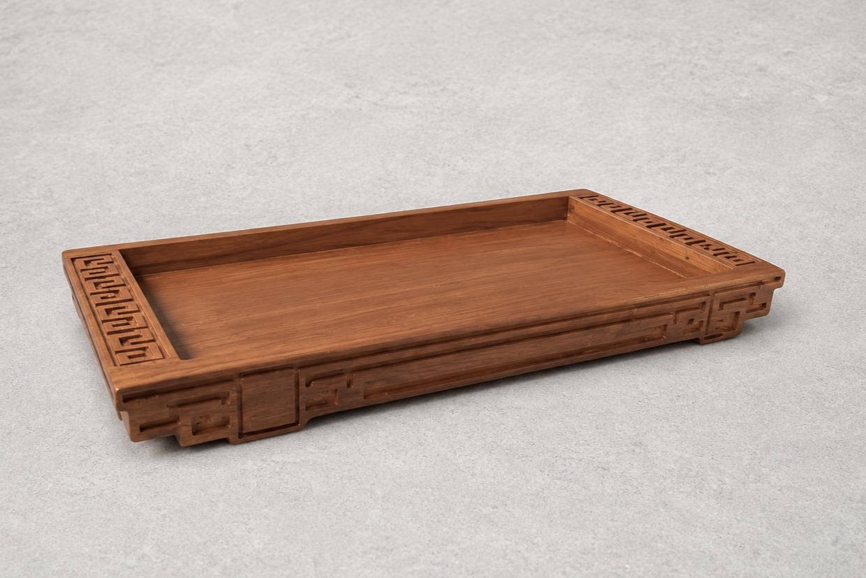 Ornamental wooden serving tray
