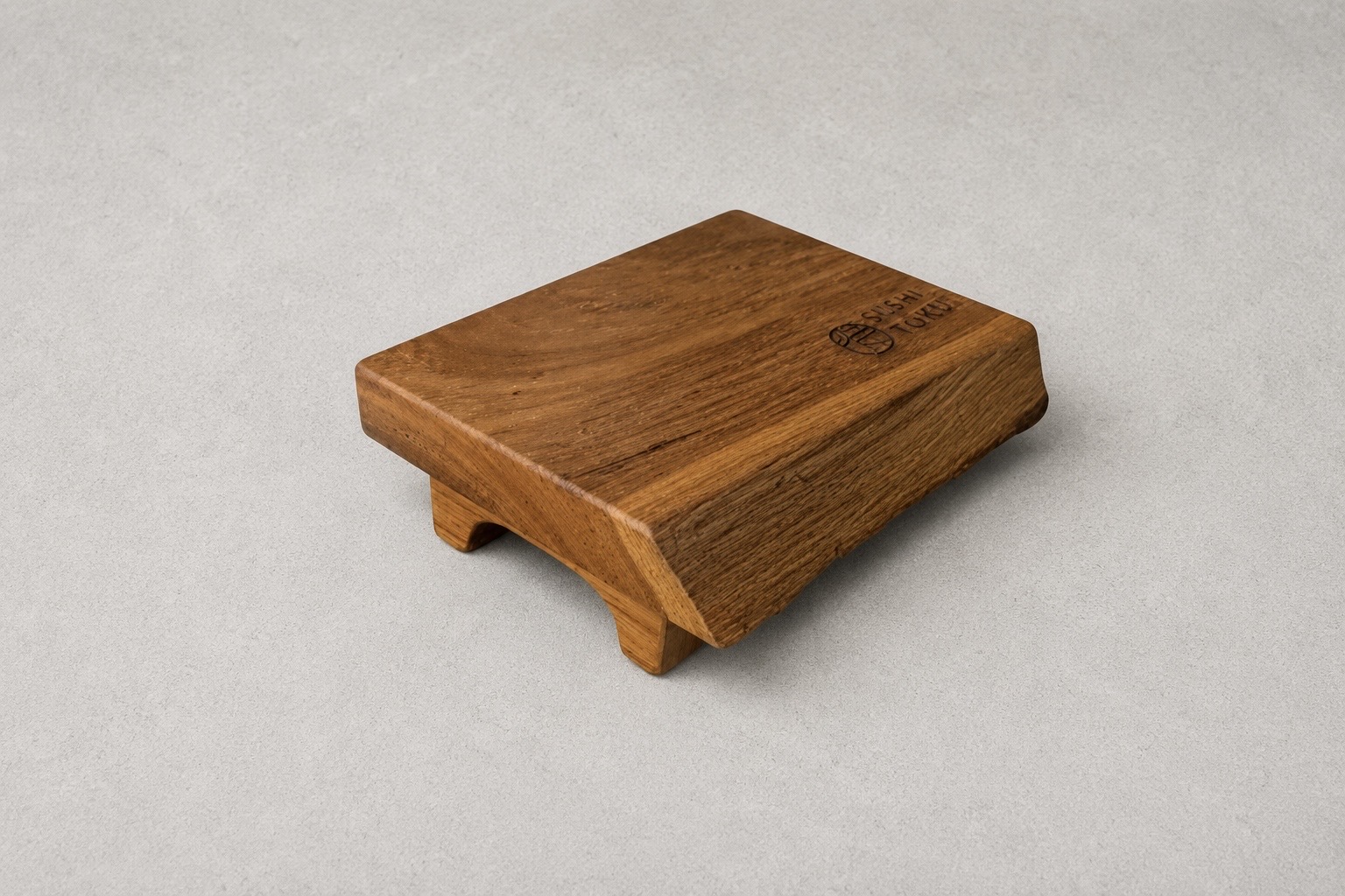 Rustic wooden sushi serving board