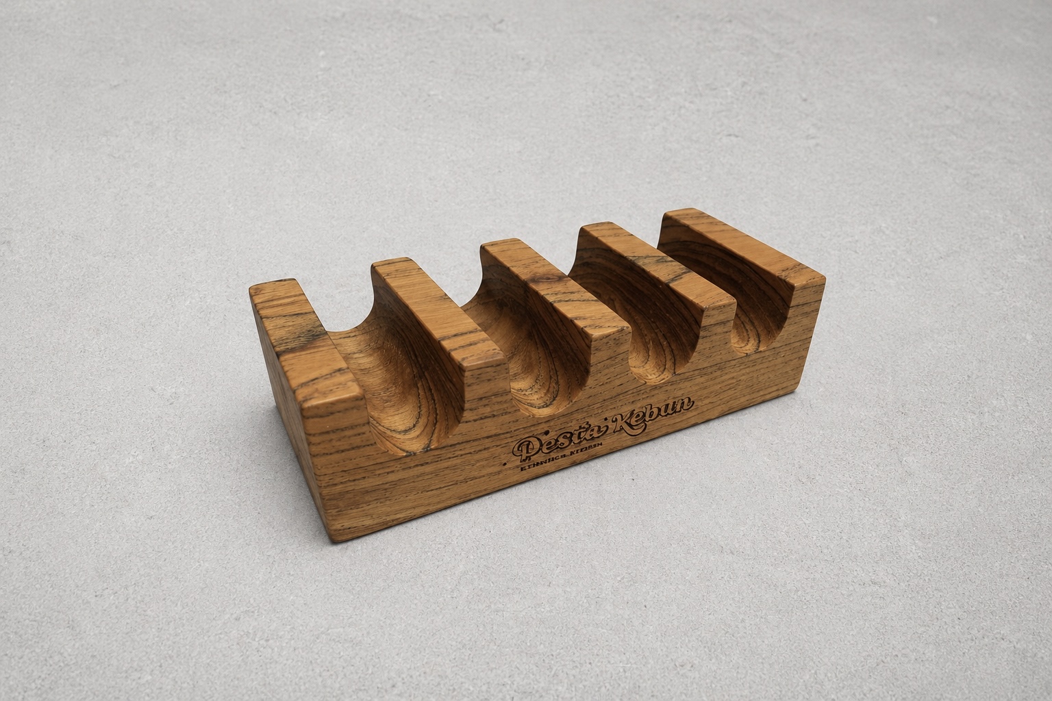 Block wooden taco stand
