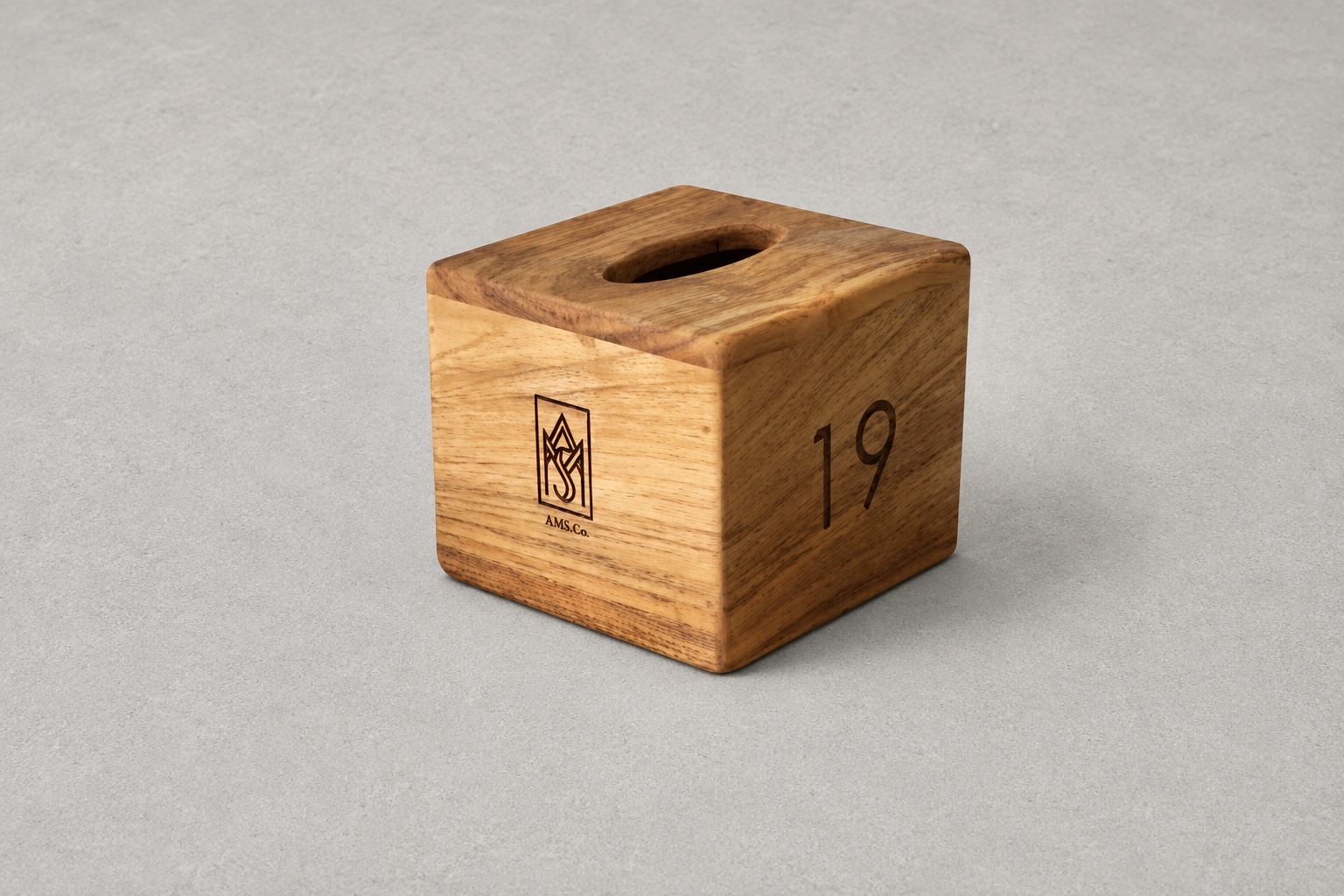 Tall wooden tissue box