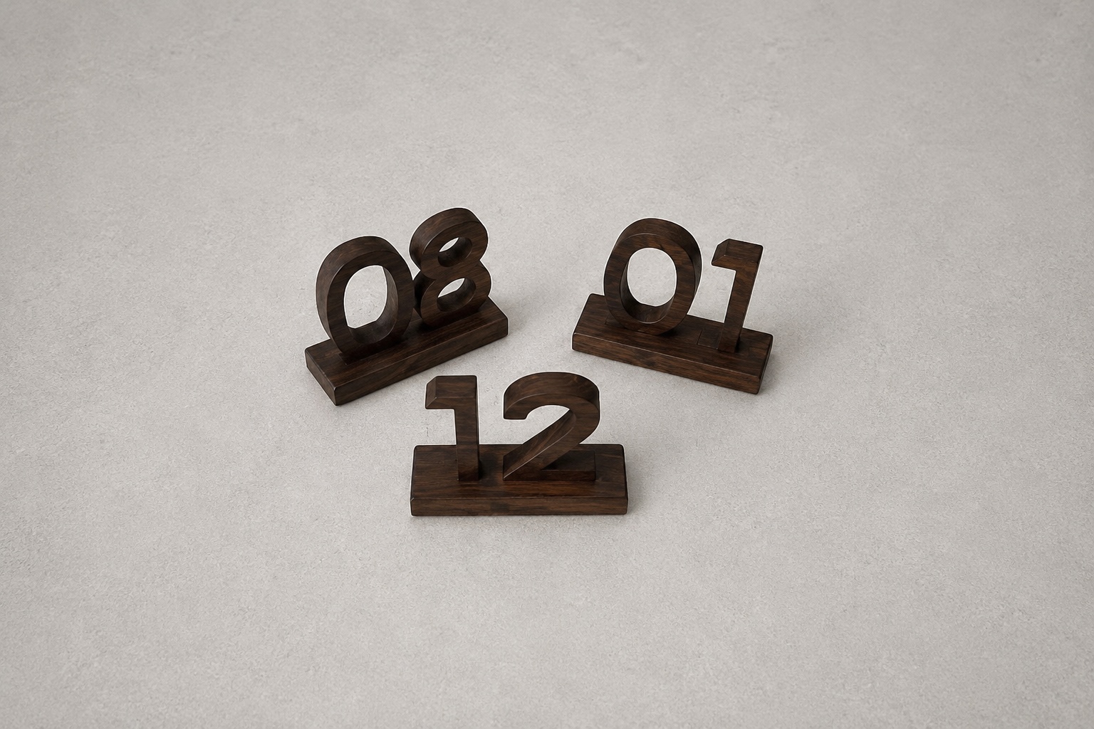 Block wooden table number