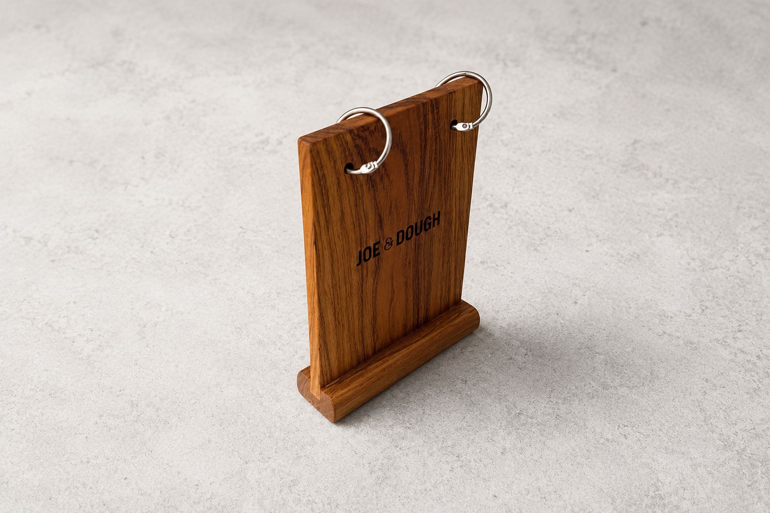 Wooden table tent card holder