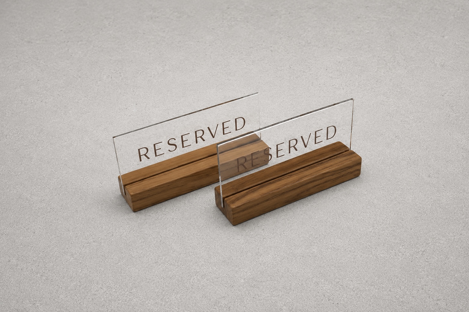 Acrylic and wood reserved sign