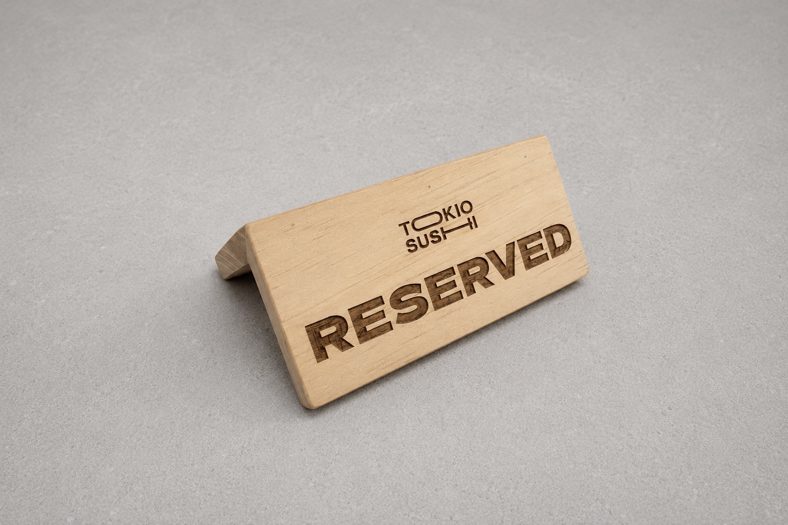 Triangular wooden reserved sign