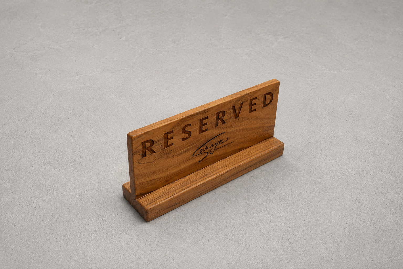 Solid wood reserved sign