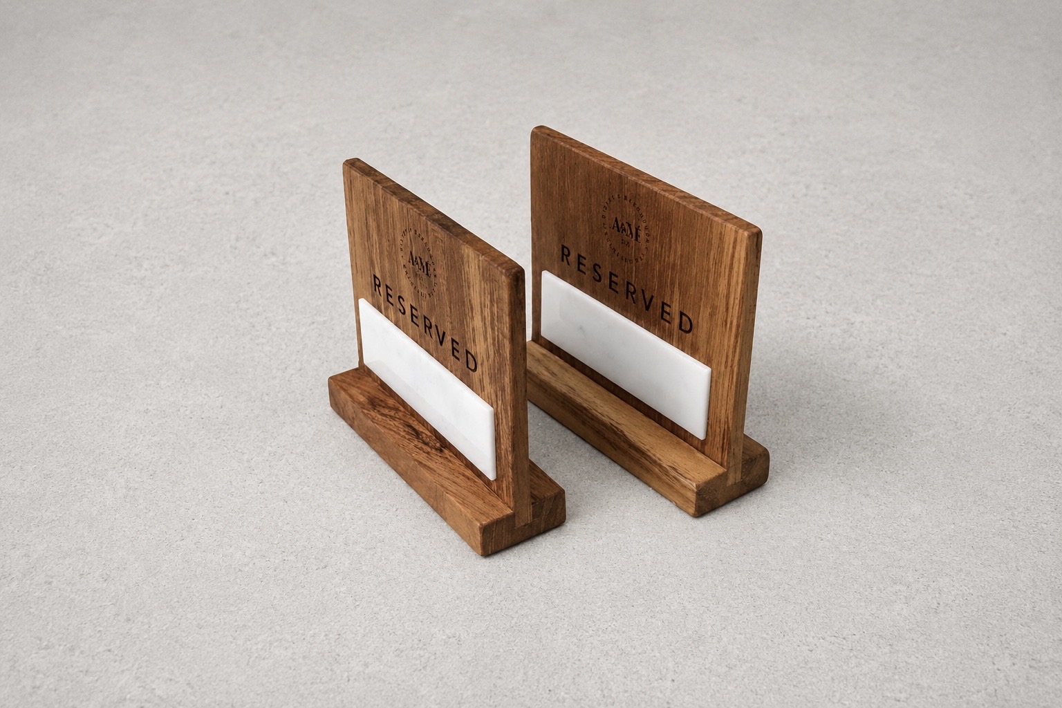 Wood and acrylic reserved sign