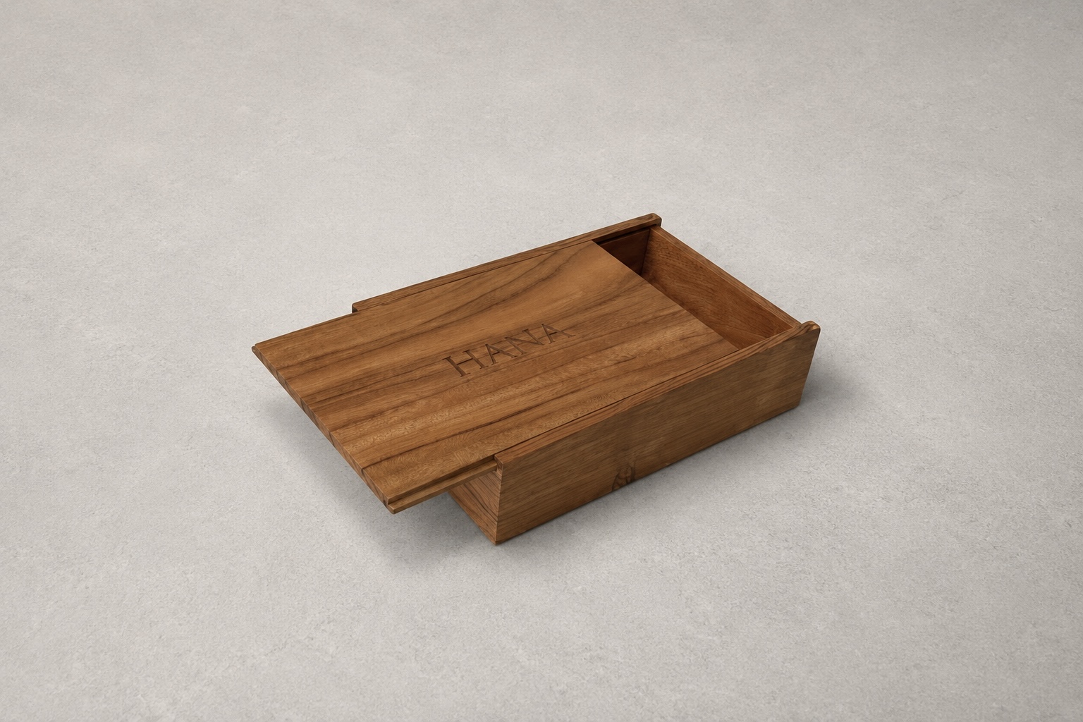 Sliding-lid custom wooden box